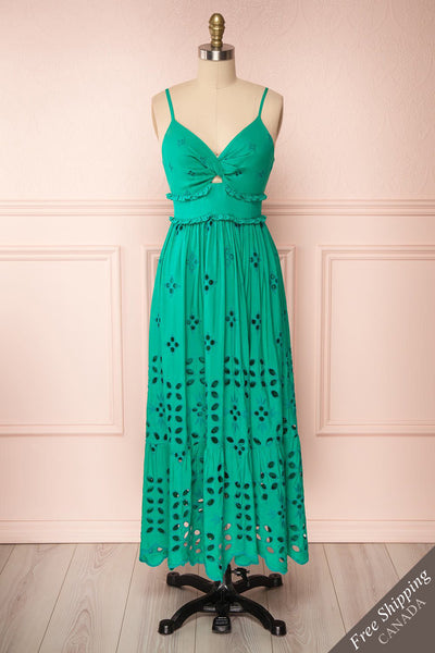 Spirea Turquoise Openwork Midi Dress | Boutique 1861