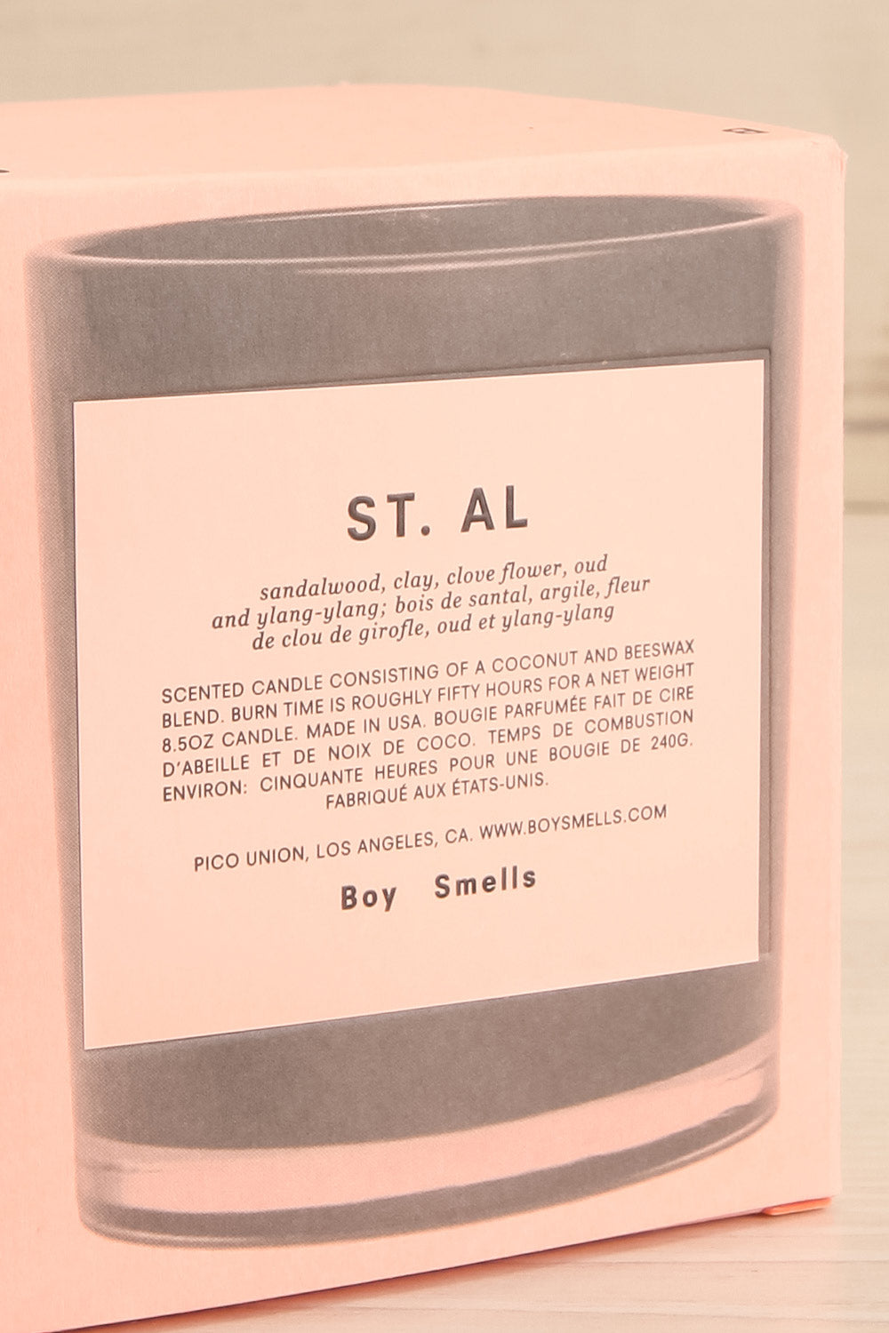 St. Al Candle | Maison garçonne box close-up