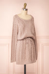 Steffie Taupe Drawstring Knitted Dress | Boutique 1861 side view
