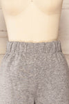 Stela Grey High-Waisted Wide Leg Lounge Pants | La petite garçonne front close up