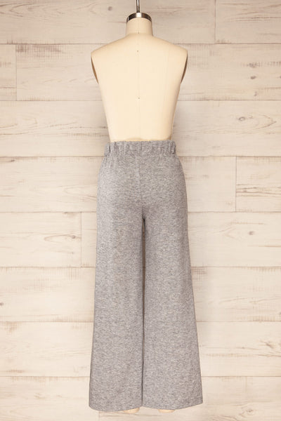 Stela Grey High-Waisted Wide Leg Lounge Pants | La petite garçonne back view