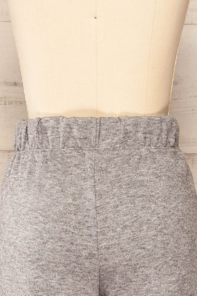 Stela Grey High-Waisted Wide Leg Lounge Pants | La petite garçonne back close up