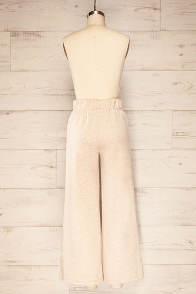 Stela Sand High-Waisted Wide Leg Lounge Pants | La petite garçonne back view