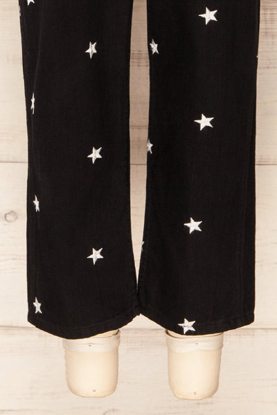 Sterope Black Denim Overalls w/ Embroidered Stars | La petite garçonne bottom