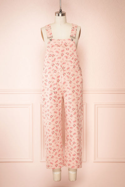 Sterope Pink Floral Denim Overalls | Boutique 1861 front view