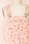 Sterope Pink Floral Denim Overalls | Boutique 1861 front close-up