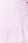Stevette Lilac Short Faux-Wrap Dress w/ Ruffles | Boutique 1861 texture