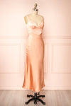 Stevie Pink Open-back Satin Midi Dress | Boutique 1861 side view