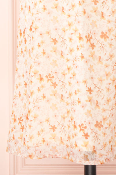 Stine Cream Short Floral Dress w/ Thin Straps | Boutique 1861 details