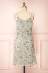 Stine Mint Short Floral Dress w/ Thin Straps | Boutique 1861 back view