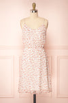 Stine White Short Floral Dress w/ Thin Straps | Boutique 1861 front view