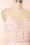 Stine White Short Floral Dress w/ Thin Straps | Boutique 1861 side close up