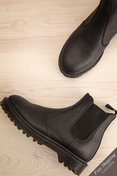 Stirling Black Dr. Martens Chelsea Boots flat lay | La Petite Garçonne