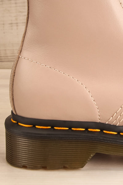 Stourbridge Taupe Leather Dr. Martens Boots side back close-up | La Petite Garçonne
