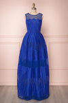 Sukagawa Royal Blue Lace & Mesh A-Line Gown | Boutique 1861