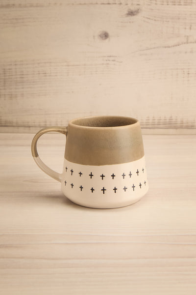 Sum Khaki Mug Two-Toned Polkadot Coffee Cup | La petite garçonne