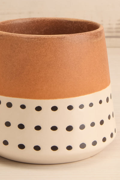 Sum Rust Mug Two-Toned Polkadot Coffee Cup | La petite garçonne close-up
