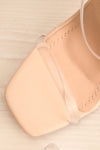 Suonenjoki Clear Strap Heeled Sandals | La petite garçonne flat close-up