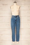 Supalayat High-Waisted Cropped Blue Jeans | La petite garçonne front view