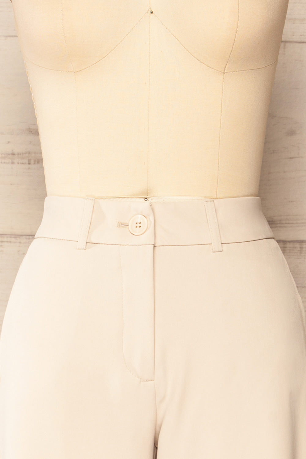 Sutton Beige | Straight Leg Pants w/ Lateral Pockets