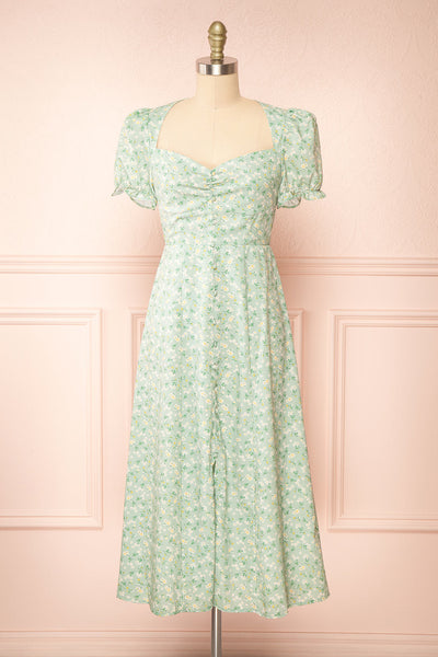 Svadilfari Green Floral Midi Dress | Boutique 1861 front view