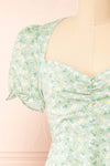 Svadilfari Green Floral Midi Dress | Boutique 1861 front close-up