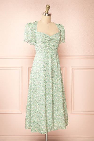 Svadilfari Green Floral Midi Dress | Boutique 1861 side view