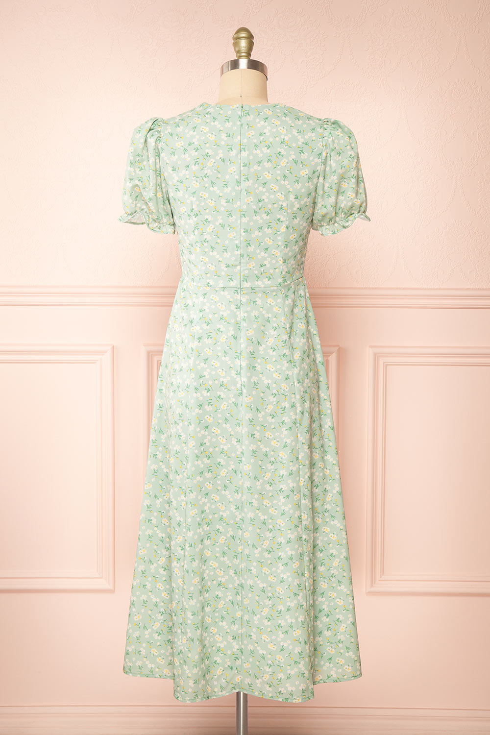 Svadilfari Green Floral Midi Dress | Boutique 1861 back view 