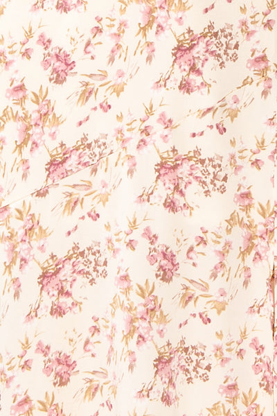 Sveltina Midi Halter Cowl Neck Floral Dress | Boutique 1861 fabric
