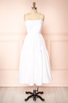 Syke White Tiered Midi Dress with Open Back | Boutique 1861 front view