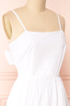 Syke White Tiered Midi Dress with Open Back | Boutique 1861 side close-up