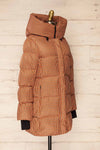 Sylvie Houndstooth Mid-Length Puffer Coat | La petite garçonne side view