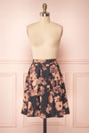 Syntyche Grey Floral Short Faux Suede A-Line Skirt | FRONT VIEW | Boutique 1861