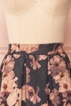 Syntyche Grey Floral Short Faux Suede A-Line Skirt | FRONT CLOSE UP | Boutique 1861