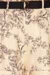 Tabitha Off-White Black Floral Shorts fabric | La petite garçonne