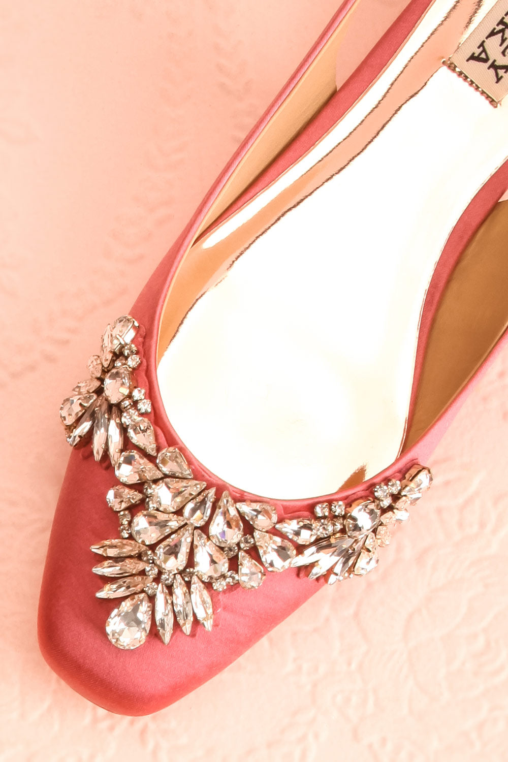 Taclet Pink Low Heel Slingback Shoes with Crystals | Boudoir 1861 2