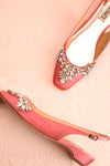 Taclet Pink Low Heel Slingback Shoes with Crystals | Boudoir 1861