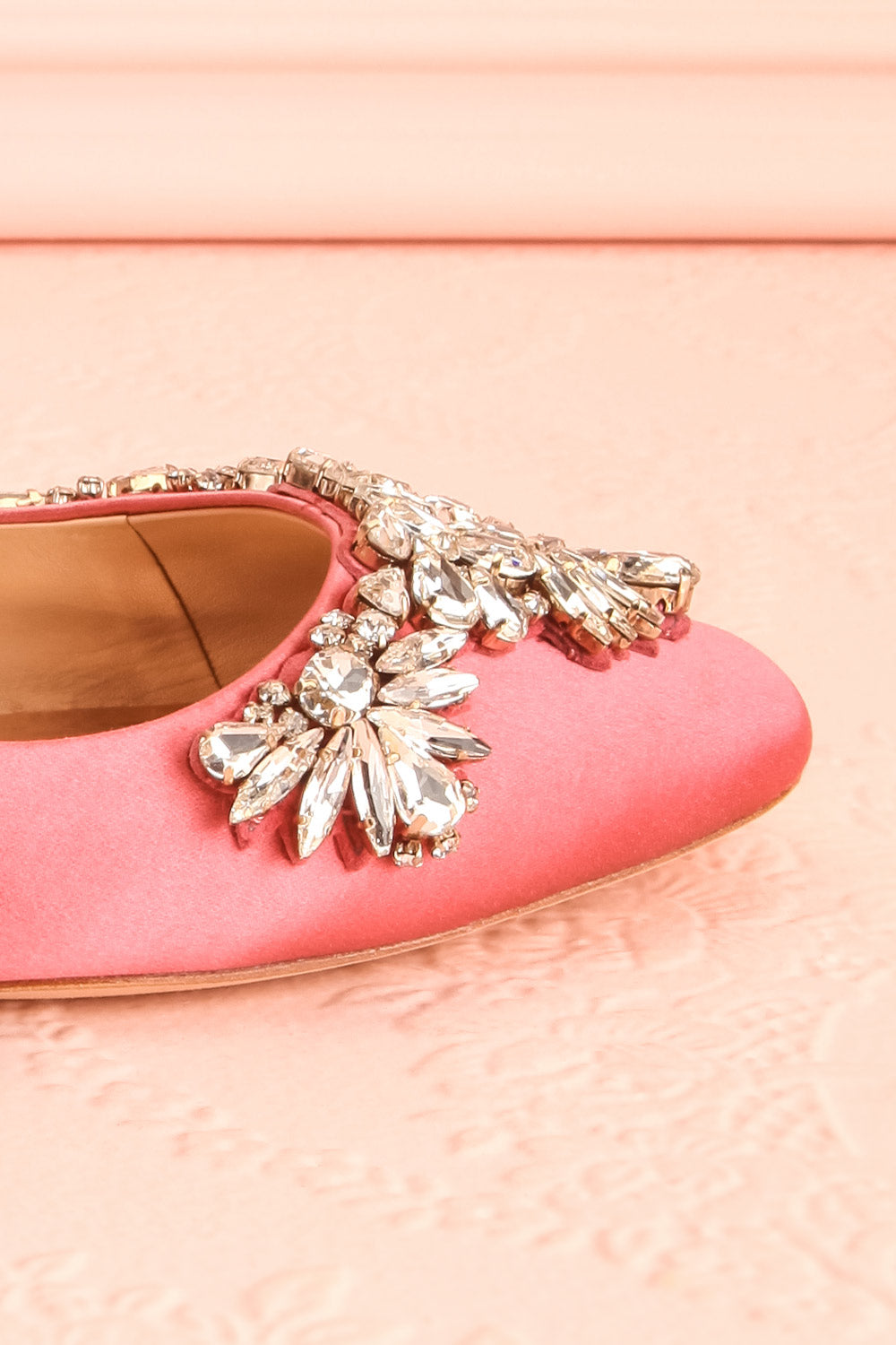 Taclet Pink Low Heel Slingback Shoes with Crystals | Boudoir 1861 7