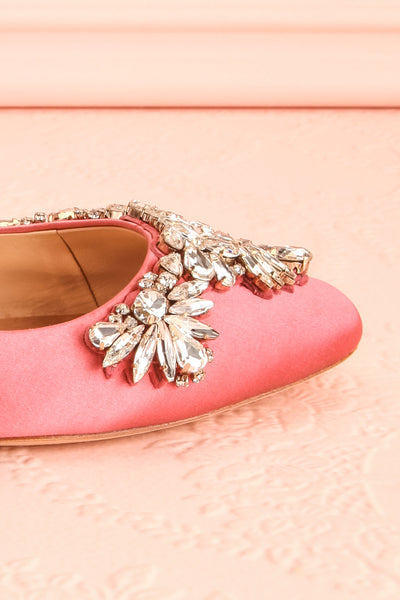 Taclet Pink Low Heel Slingback Shoes with Crystals | Boudoir 1861 7