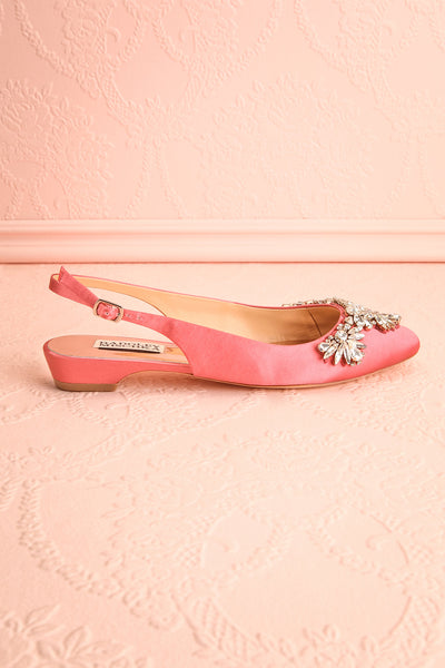 Taclet Pink Low Heel Slingback Shoes with Crystals | Boudoir 1861 5