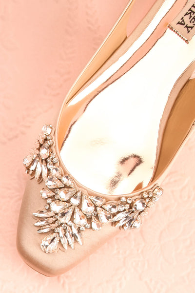 Taclet Tan Low Heel Slingback Shoes with Crystals | Boudoir 1861 2