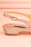 Taclet Tan Low Heel Slingback Shoes with Crystals | Boudoir 1861 6