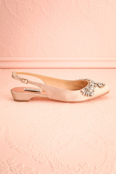 Taclet Tan Low Heel Slingback Shoes with Crystals | Boudoir 1861 5