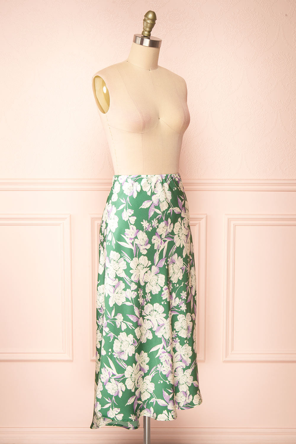 Tafat Satin Floral Skirt | Boutique 1861 side view 