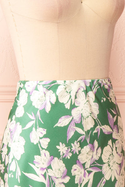 Tafat Satin Floral Skirt | Boutique 1861 side close-up