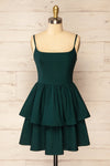 Tallemaja Green Short Tiered A-Line Dress | La Petite Garçonne front view