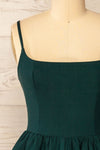Tallemaja Green Short Tiered A-Line Dress | La Petite Garçonne front close-up