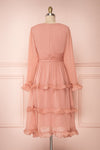 Tamara Dusty Pink A-Line Midi Dress with Ruffles | Boutique 1861 back view