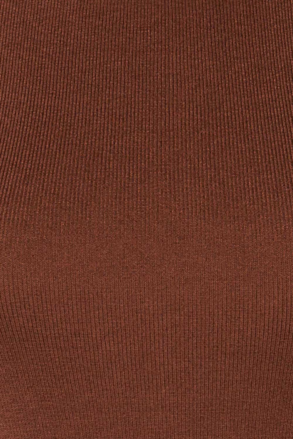 Tamsalu Brown Mock Neck Tank Top | La petite garçonne fabric 