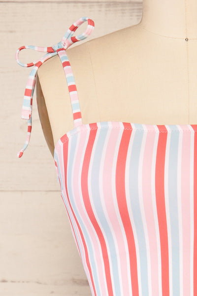 Tangi One-Piece Striped Swimsuit | La petite garçonne front close-up